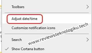 mengatur jam dengan adjust date and time