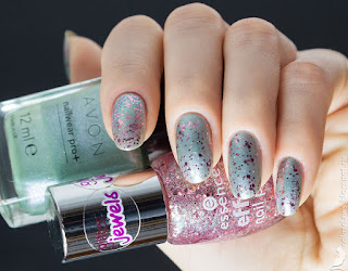 Avon Nailwear Pro + Chilling Teal + Essence Effect Nail Polish Glitz & Glam