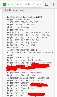 Data informasi domain di situs webhosting ternyata di 'publik' untuk umum