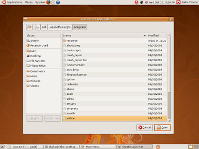Open Office Ubuntu 8