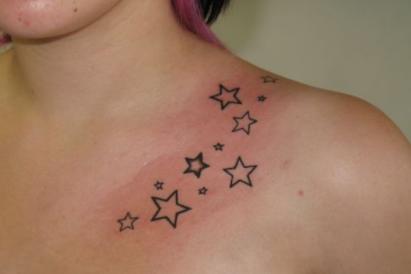 Estrelas Clavícula Tatuagens