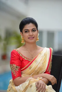 Malayalam Actress Anusree in kerala set saree Photoshoot stills