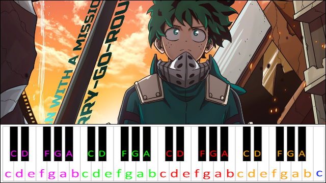Merry-Go-Round by MAN WITH A MISSION (My Hero Academia OP 9) Piano / Keyboard Easy Letter Notes for Beginners