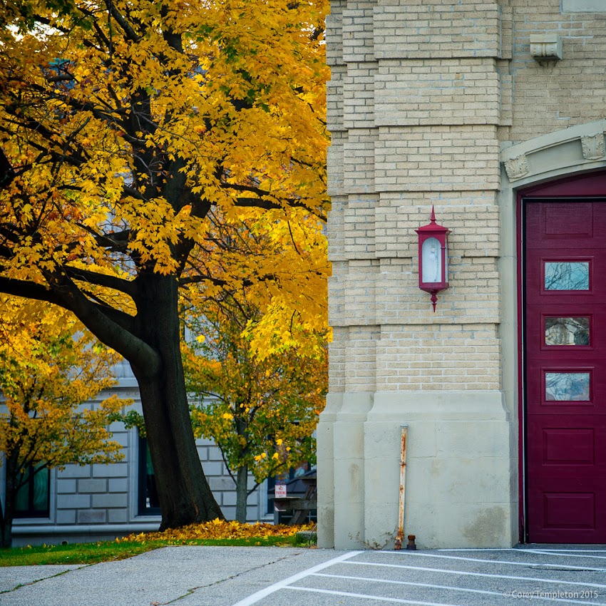 Portland, Maine USA November 2015 Photo by Corey Templeton alongside Central Fire Station at 380 Congress Street.