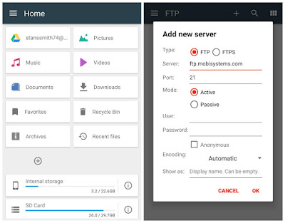 Tampilan Aplikasi File Commander Premium