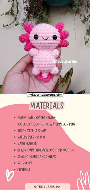 Free Crochet Amigurumi Axolotl Pattern