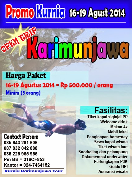 brosur open trip karimunjawa agustus 2014