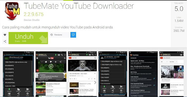 TubeMate android YouTube downloader