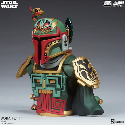 Boba Fett Urban Aztec Star Wars Vinyl Bust by Jesse Hernandez x Unruly Industries