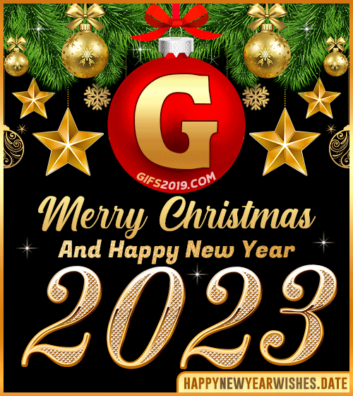 Names with Happy New Year gif 2022 that starts with letter G