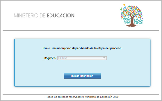 Inscripción continua matriculas extraordinarias régimen costa 2020 - 2021 Ministerio de Educación del Ecuador