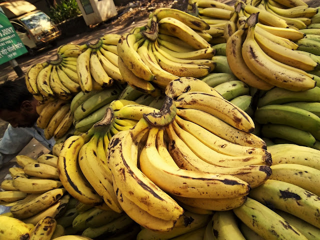 bananas on a hand-cart