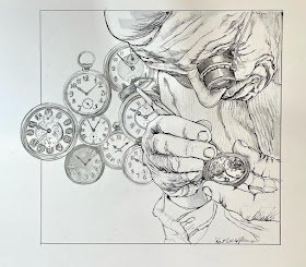 01-The-horologist-Ink-Drawing-Patricia-Welffens-www-designstack-co