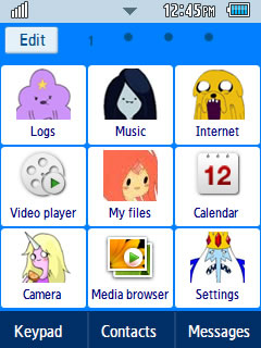 Anime Adventure Time Samsung Corby 2 Theme Menu