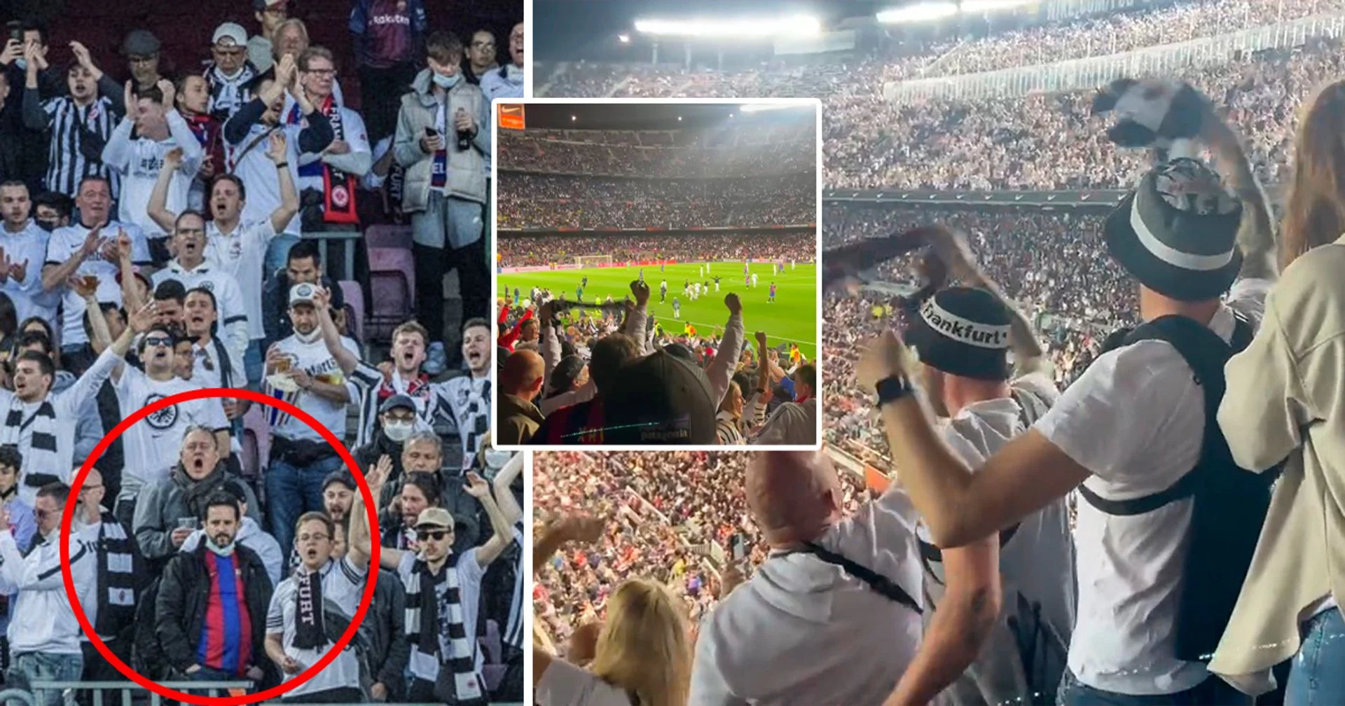 Eintracht fans take over Camp Nou, up to 30,000 away fans in the stands