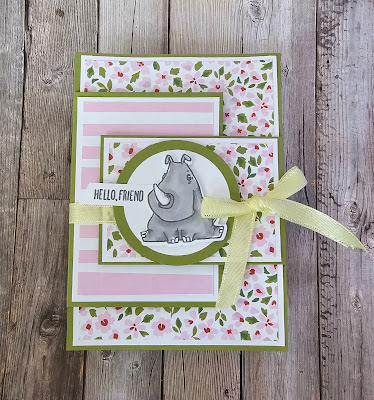 Rhino ready stampin up fun fold birthday card