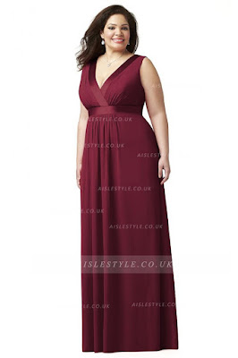 burgundy long plus size dress