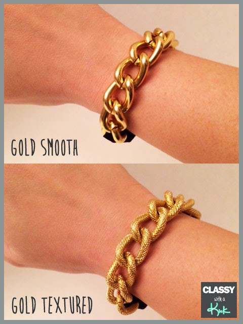 Classy with a Kick: Gold Chunky Chain Bracelet Hair Ties