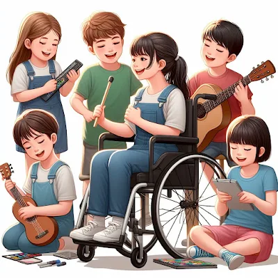 Ilustrasi anak-anak Disabilitas