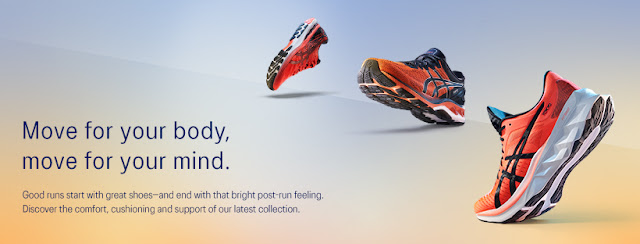 ASICS Sunrise Red Collection, ASICS Running, Gel-Kayano,   Roadblast, Novablast, Gel-Cumulus, Gel-Nimbus, Fitness