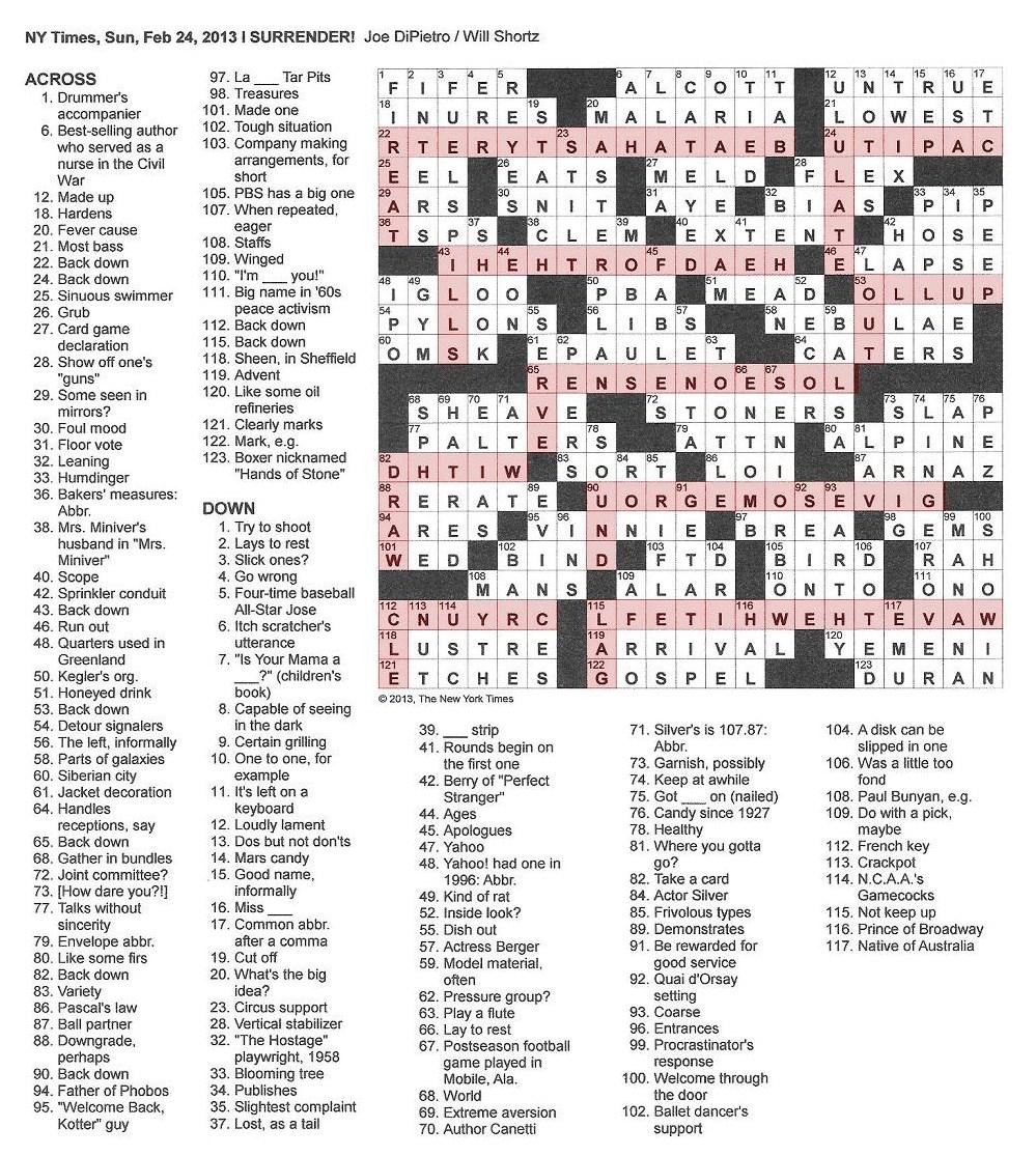 La Times Printable Crossword Puzzles ...