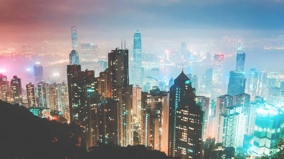 The Hong Kong cityscape