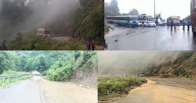 हिमाचल में जारी बारिश का दौर: अभी 2 दिन और मुसीबत, कार पर गिरे पत्थर- भूस्खलन से रास्ता बंद
