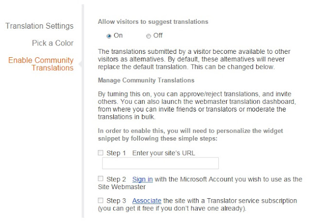cara memasang Bing Translator di blog