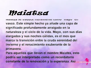 ▷ Significado del nombre Maiatza