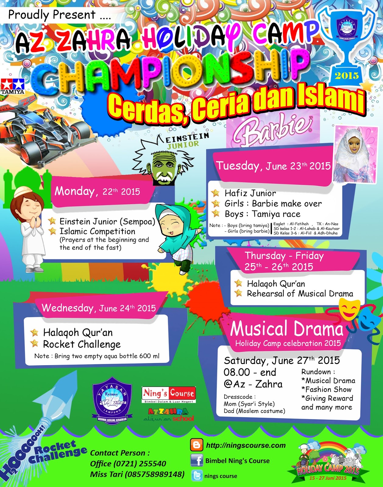 Sd Kelas 1 2 Les · Agenda Holiday Camp 2015 Pekan Kedua Bimbingan Belajar Ning S