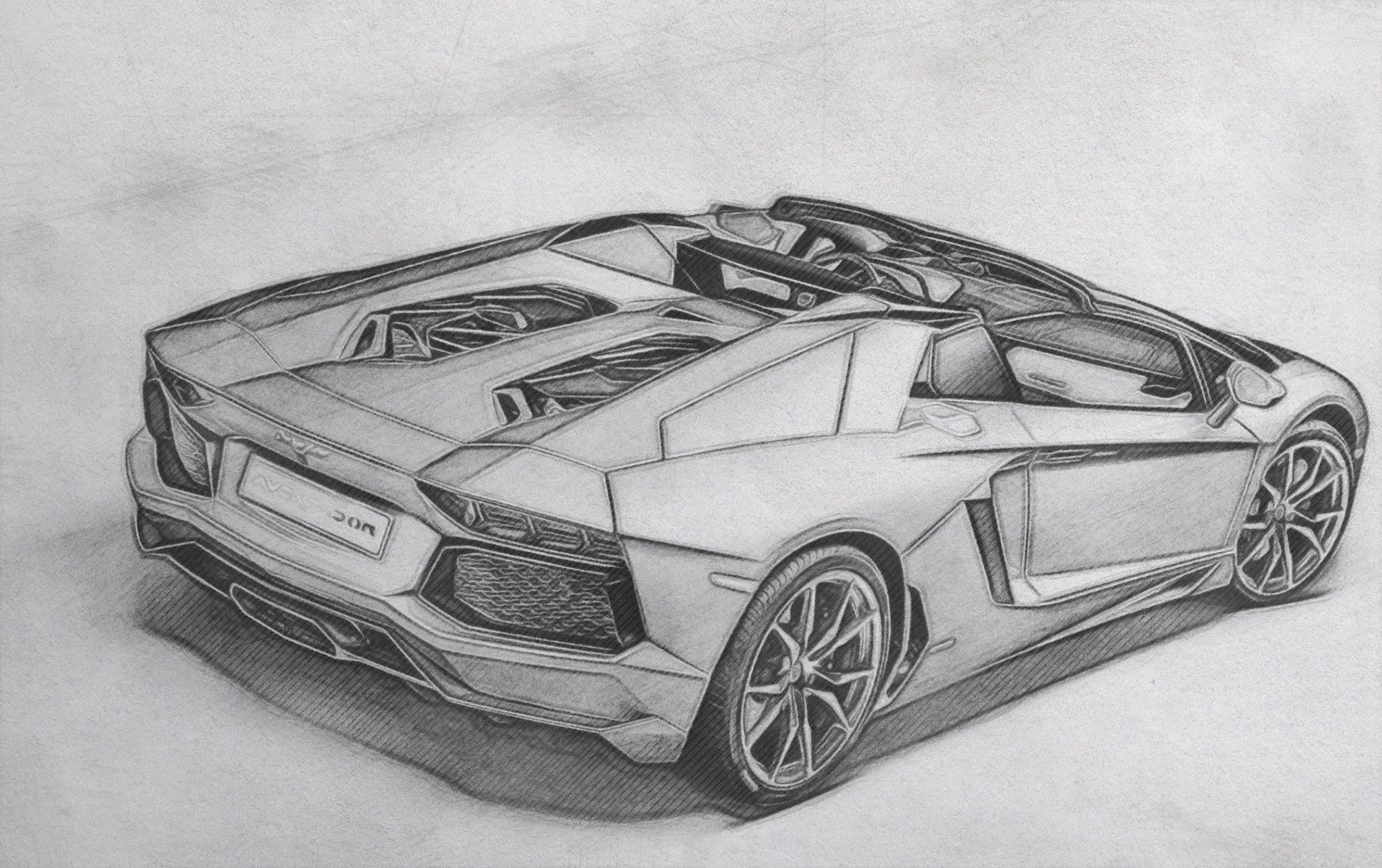 Sketch of Aventador LP700-4 lamborghini