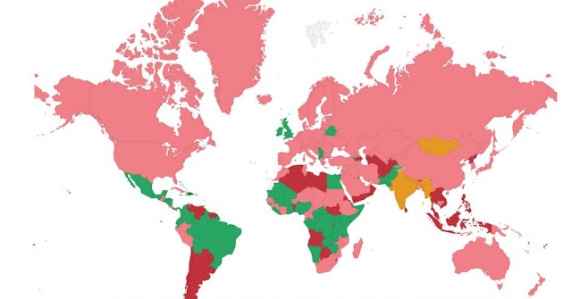 Esta es la lista de países donde pueden viajar los ticos