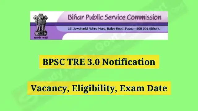 BPSC School Teacher TRE III Recruitment 2024 Apply Online