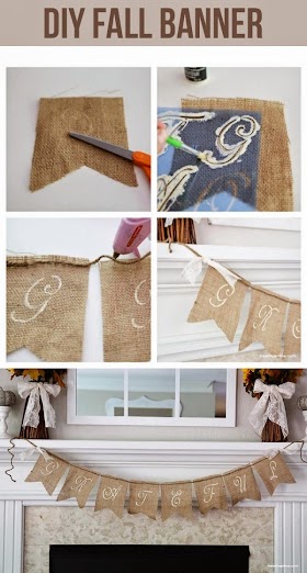 #DIY : Fall Mantel and Burlap Banner