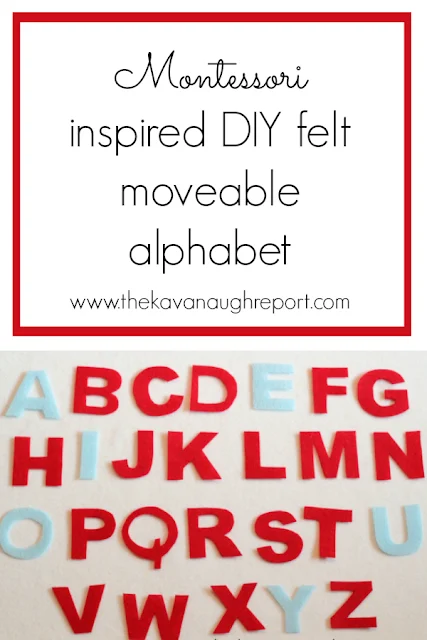 A Montessori inspired felt moveable alphabet. This DIY is an easy replacement for a traditional Montessori writing work. 