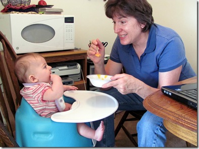 Elaine 20 Weeks Oatmeal with Grandma Godby