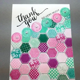 Sunny Studio Stamps: Quilted Hexagons Customer Card Share by Jennifer Coles