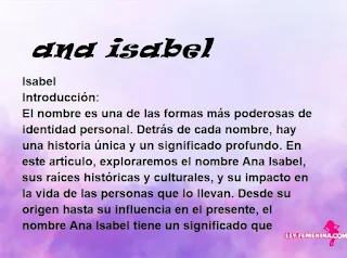 significado del nombre ana isabel