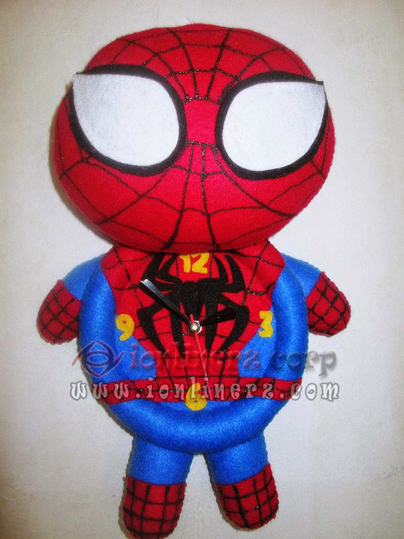 Jam Dinding Flanel Karakter Kartun Boneka Spiderman 