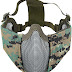 JVSISM Half Face Mask Camouflage Steel Mesh with Ear Lower Face Protective Woodland Digital