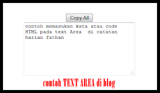 Cara membuat Text Area di blog