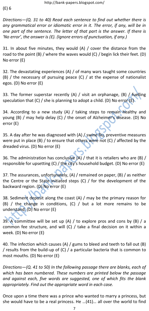 sbi clerk exam question paper