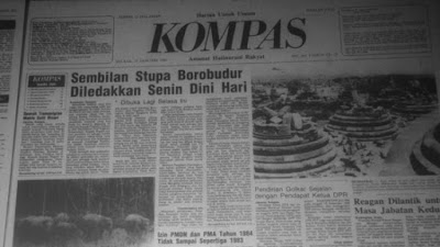 berita Peristiwa Bom Candi Borobudur - Magelang (21 Januari 1985) di tabloid kompas