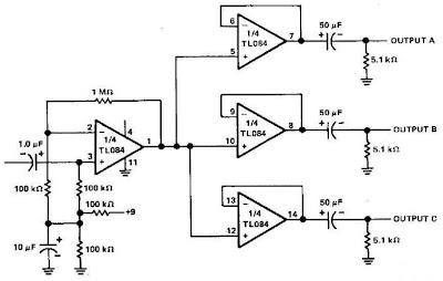   3 Channels Audio Splitter Amplifier Circuit Diagram