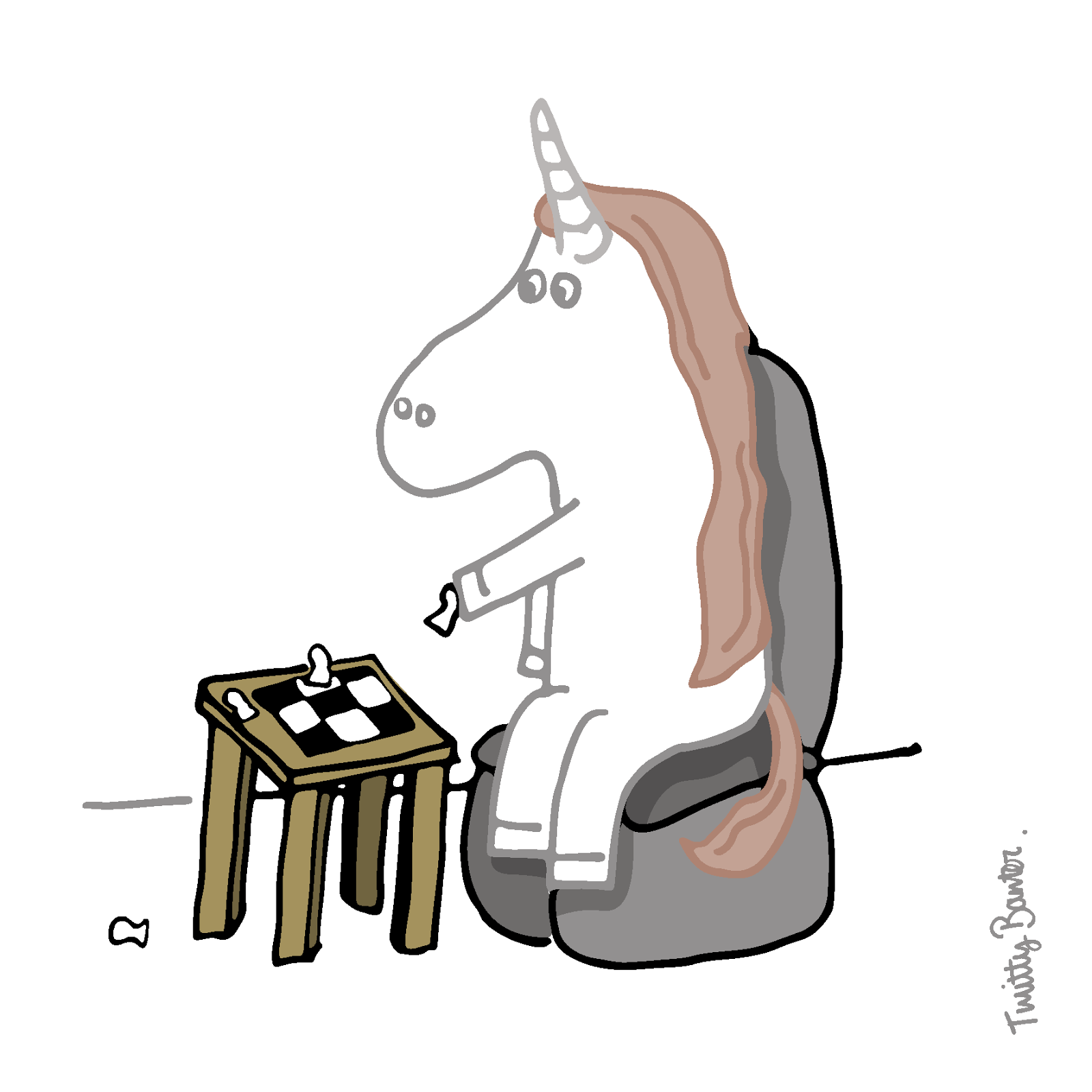 unicorn playing chess