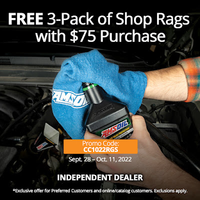 Free 3 pack shop rags with $75 order promotion