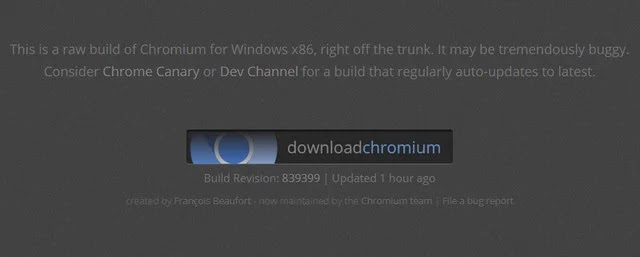 صورة موقع Chromium الإلكتروني