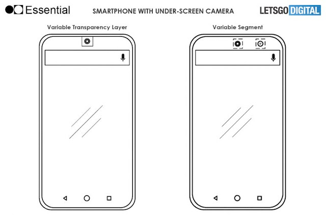 شركة Essential تعمل على هاتف بكاميرا أمامية في الشاشة وفقاً لبراءة إختراع جديدة