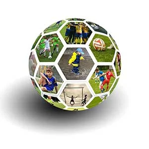 Soccer photo ball collage in Photoshop