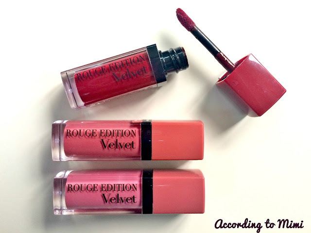 Bourjois Rouge Edition Velvet Liquid Lipsticks in 07 Nude-ist, 08 Grand Cru and 12 Bea brun